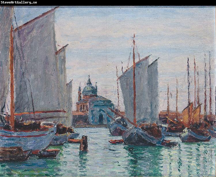 Max Arthur Stremel Schiffe an der Zattere in Venedig